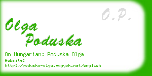 olga poduska business card